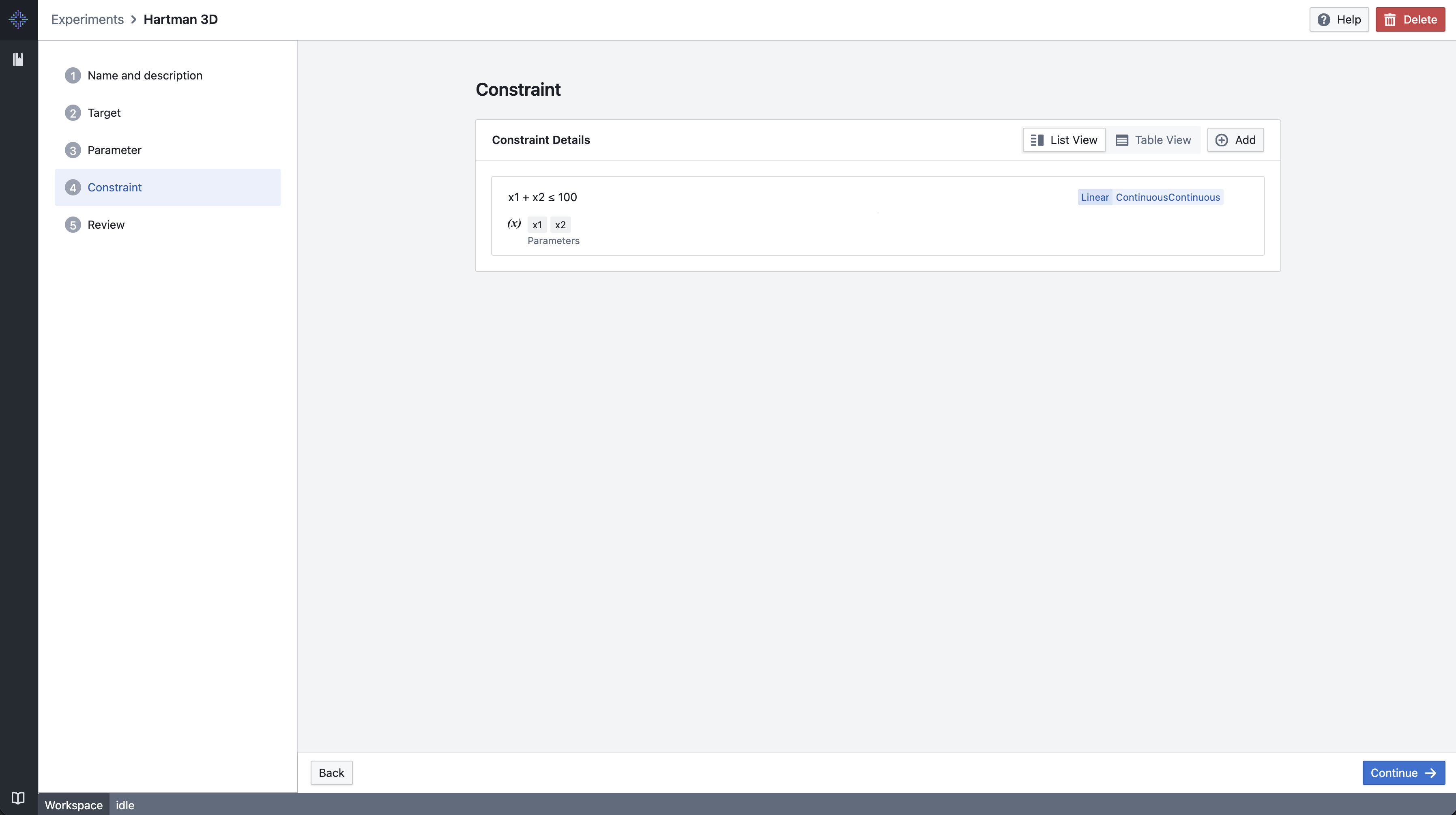 Constraints Screenshot