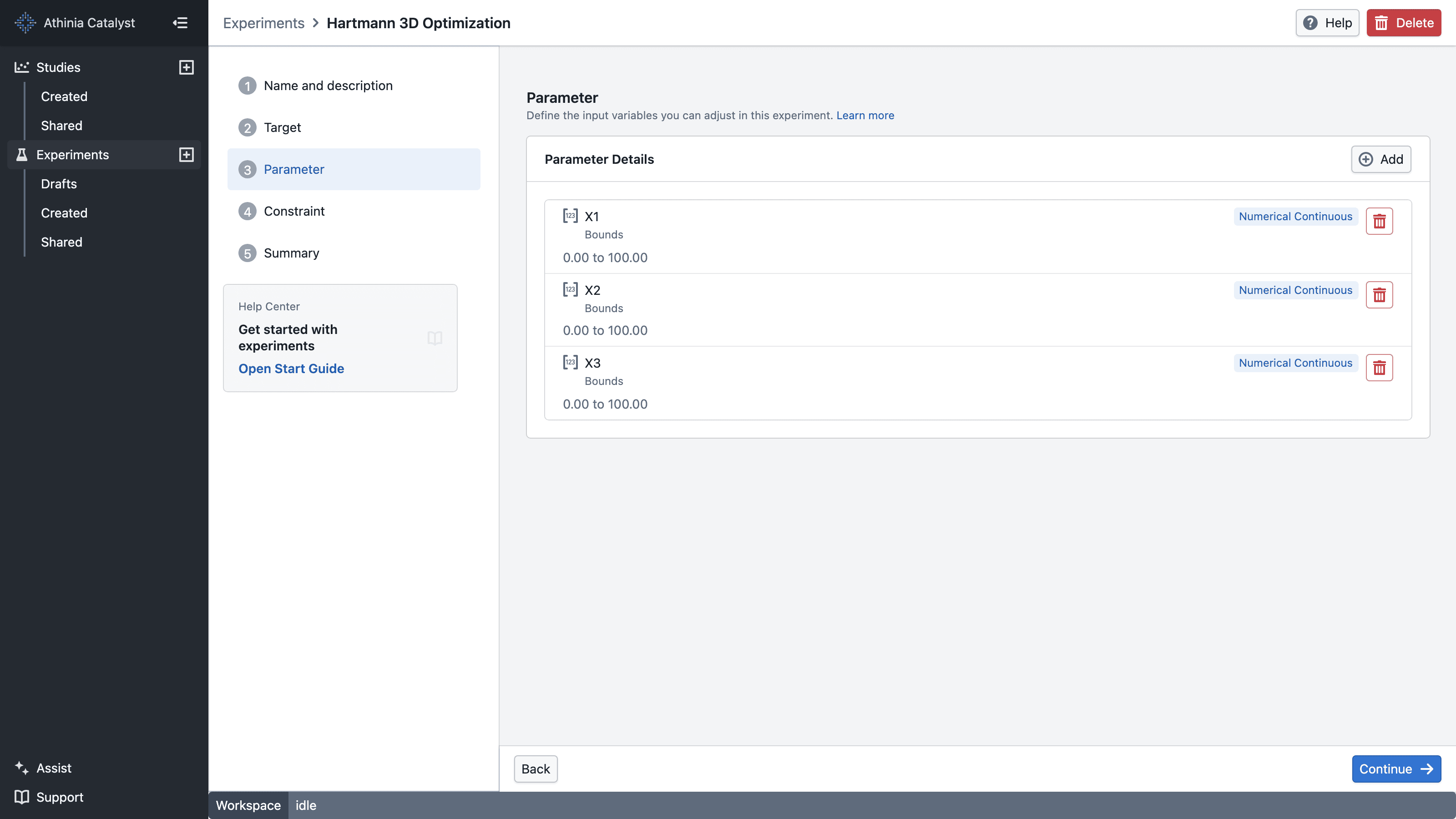 Parameters Screenshot