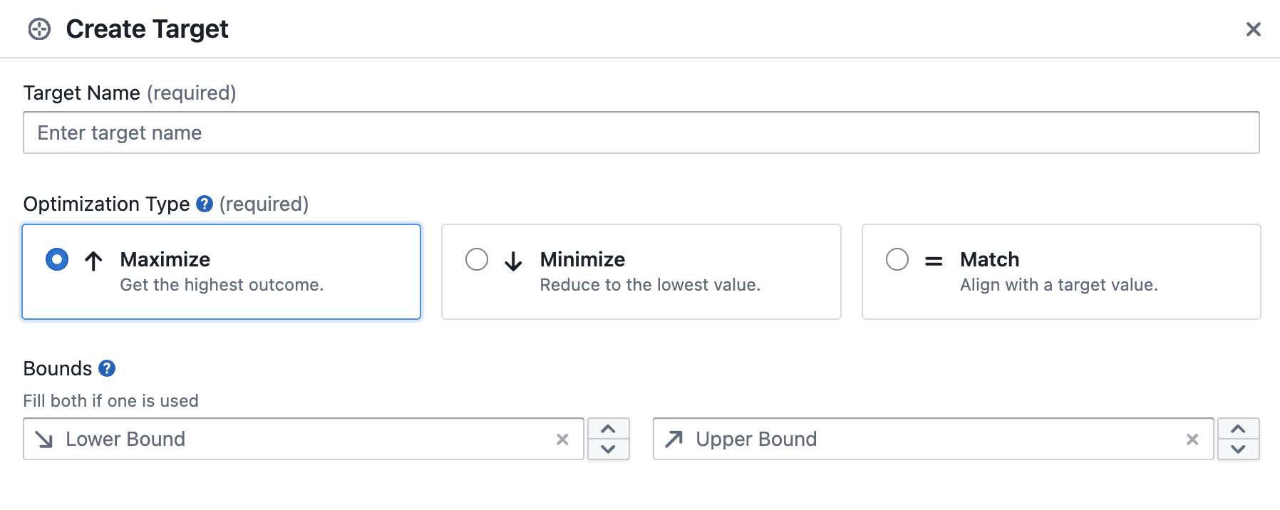 Create Targets Screenshot