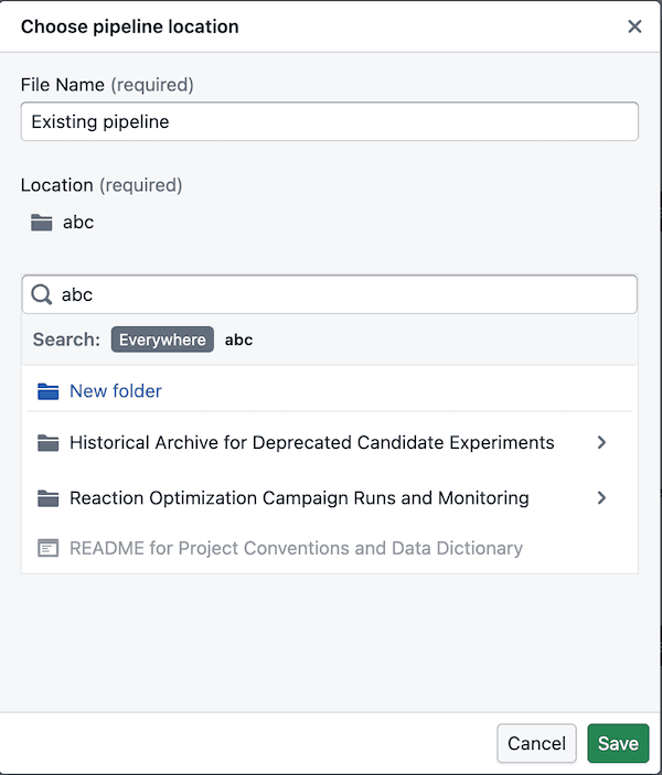 Search folder navigation creation