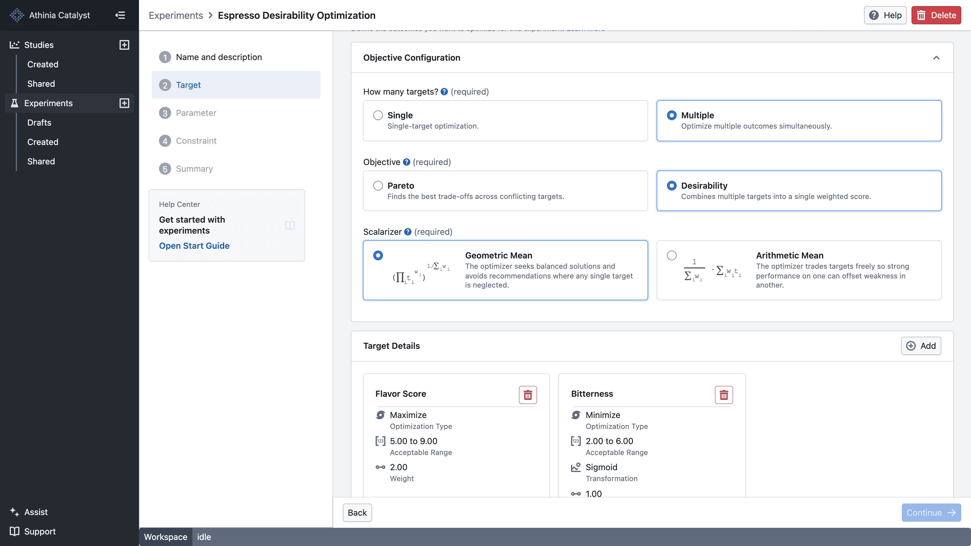 Targets Desirability Screenshot